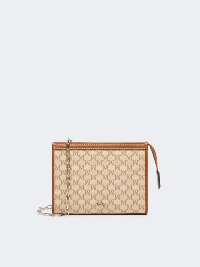 Cotton jacquard extra small pouch, hazelnut brown Cotton jacquard extra small pouch, hazelnut brown