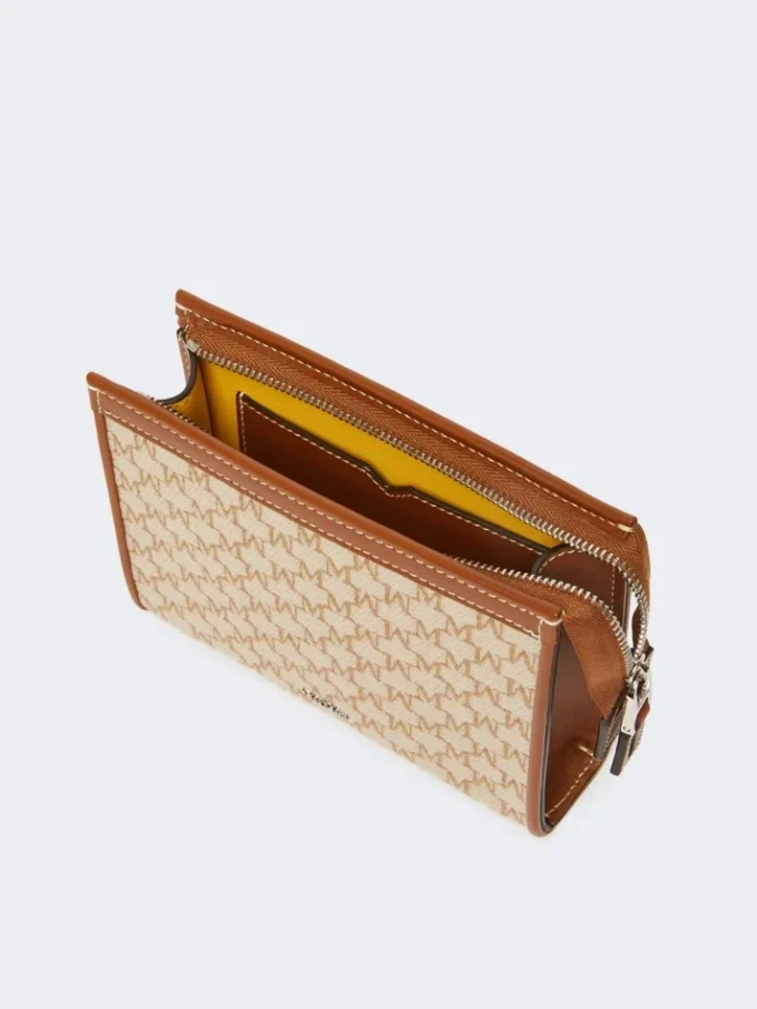 Cotton jacquard extra small pouch, hazelnut brown Cotton jacquard extra small pouch, hazelnut brown