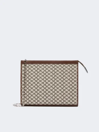 Cotton jacquard medium pouch, black