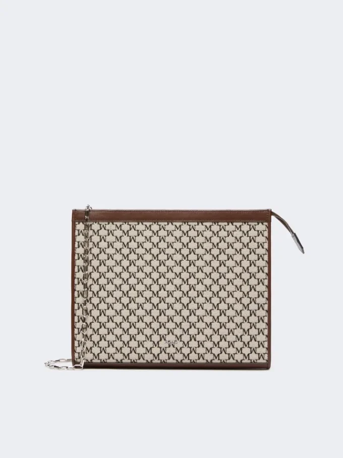 Cotton jacquard medium pouch, black Cotton jacquard medium pouch, black