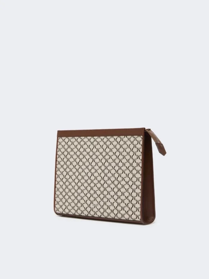 Cotton jacquard medium pouch, black Cotton jacquard medium pouch, black