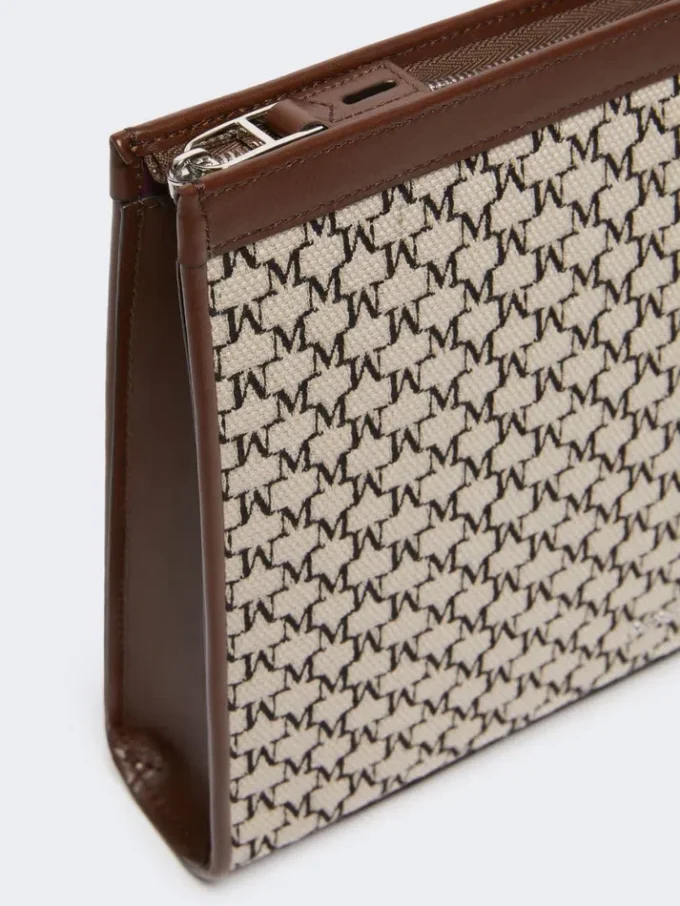 Cotton jacquard medium pouch, black Cotton jacquard medium pouch, black