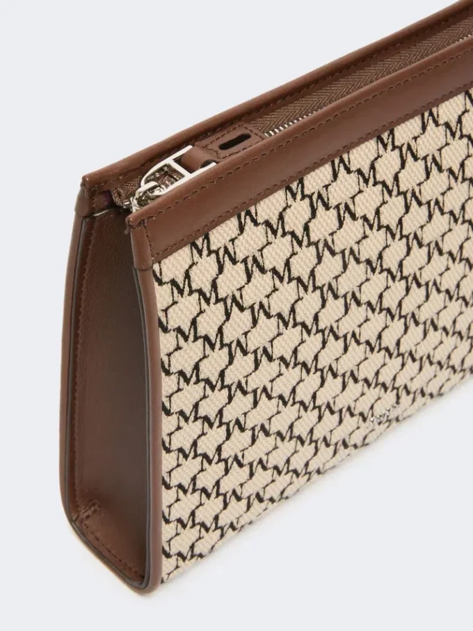 Cotton jacquard small pouch, black Cotton jacquard small pouch, black