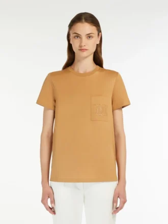 Cotton jersey t-shirt, camel