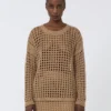 Cotton mesh jumper, desert
