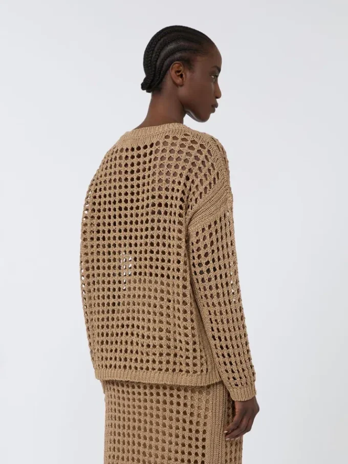 Cotton mesh jumper, desert