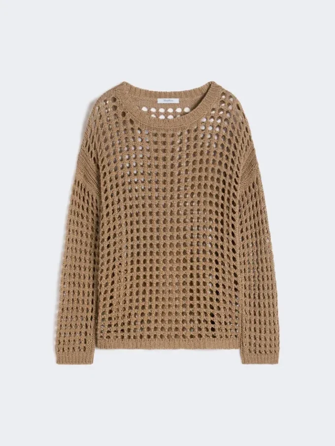 Cotton mesh jumper, desert