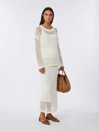 Cotton mesh jumper, optical white
