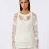 Cotton mesh jumper, optical white