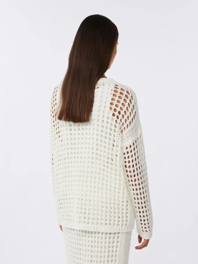 Cotton mesh jumper, optical white