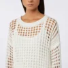 Cotton mesh jumper, optical white