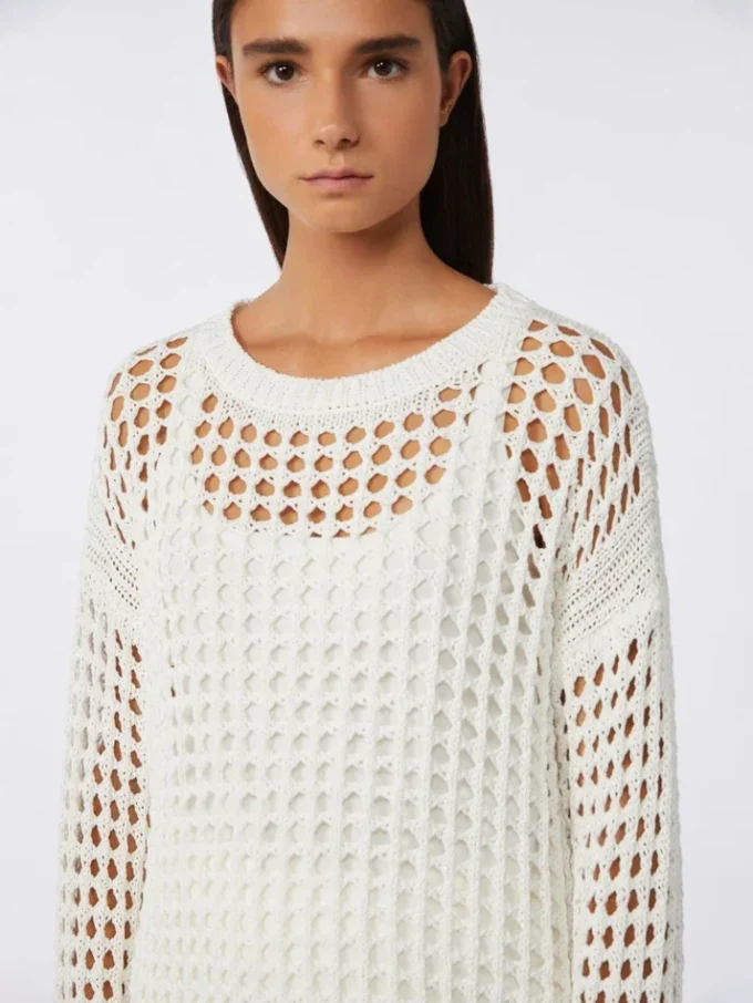 Cotton mesh jumper, optical white