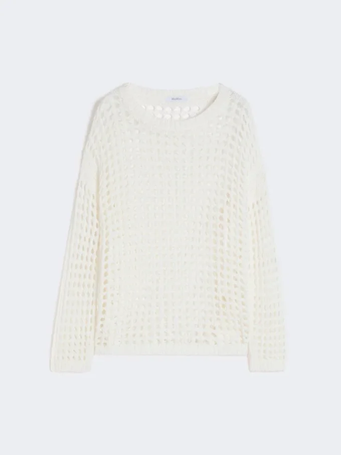 Cotton mesh jumper, optical white