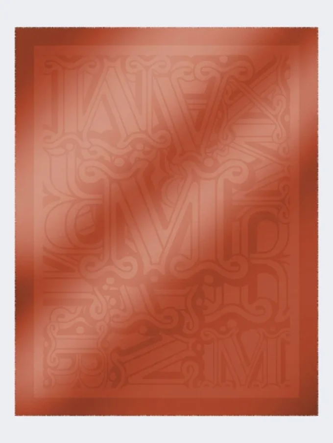 Cotton, modal and cashmere jacquard shawl, coral