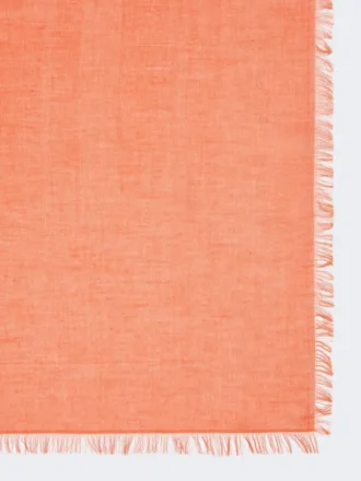 Cotton, modal and cashmere jacquard shawl, coral