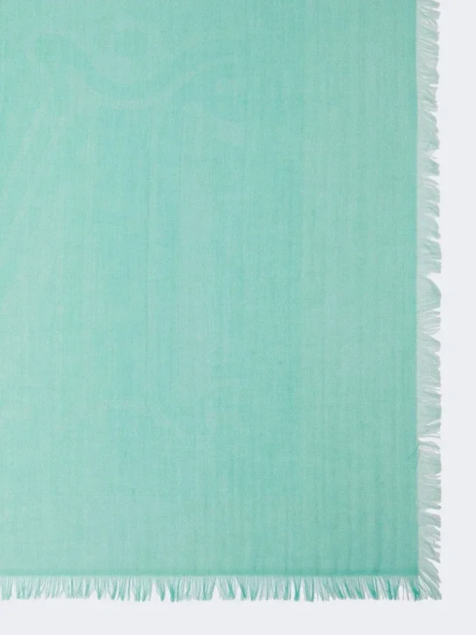 Cotton, modal and cashmere jacquard shawl, pastel green