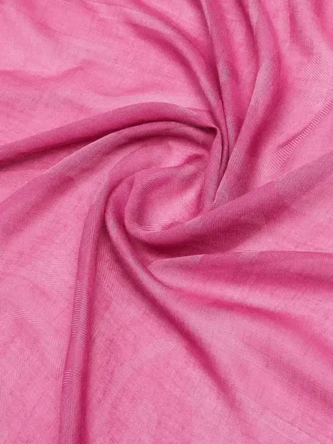 Cotton, modal and cashmere jacquard shawl, shocking pink