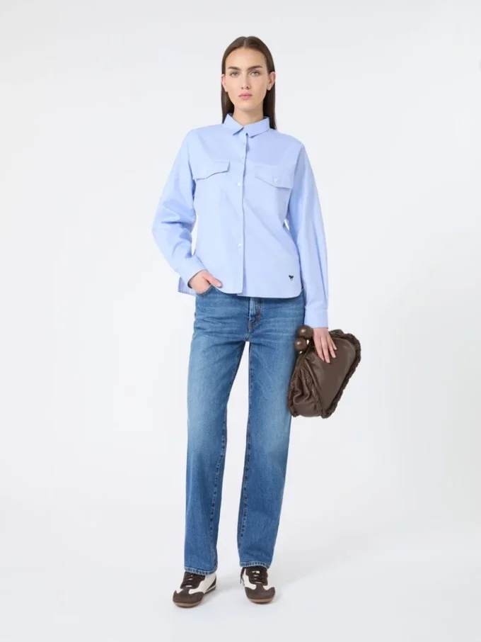 Cotton oxford shirt, light blue
