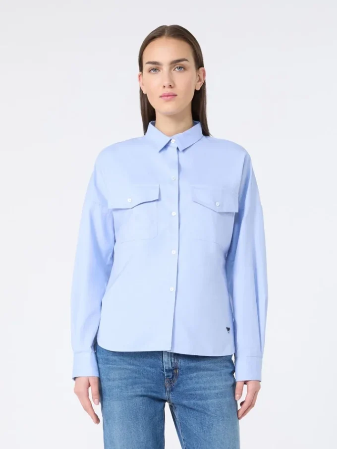 Cotton oxford shirt, light blue