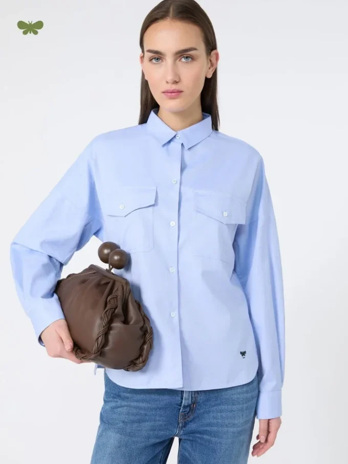 Cotton oxford shirt, light blue