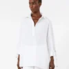 Cotton poplin blouse, optical white