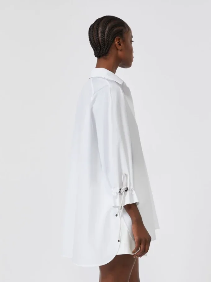 Cotton poplin blouse, optical white