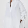Cotton poplin blouse, optical white