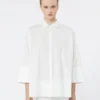 Cotton poplin oversize shirt, white