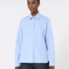 Cotton poplin shirt, light blue