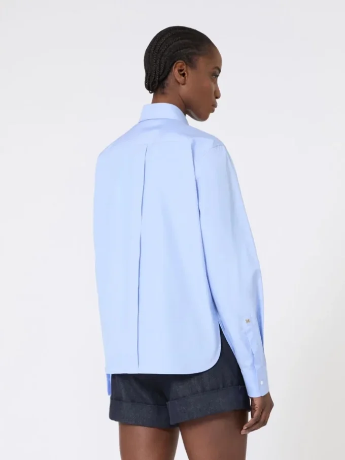 Cotton poplin shirt, light blue