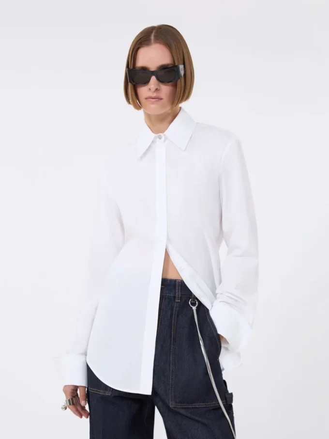 Cotton poplin shirt, optical white