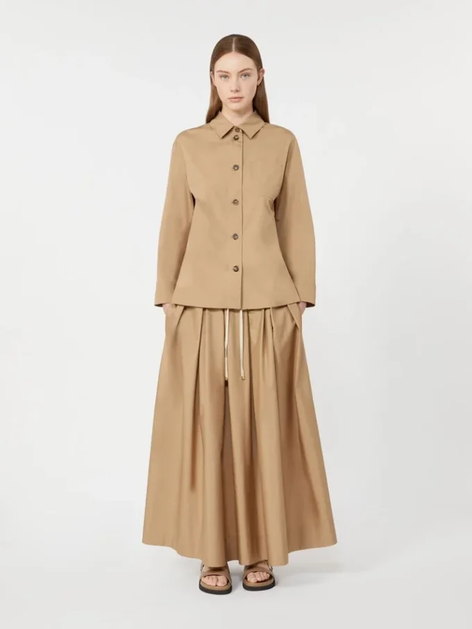 Cotton poplin skirt, desert