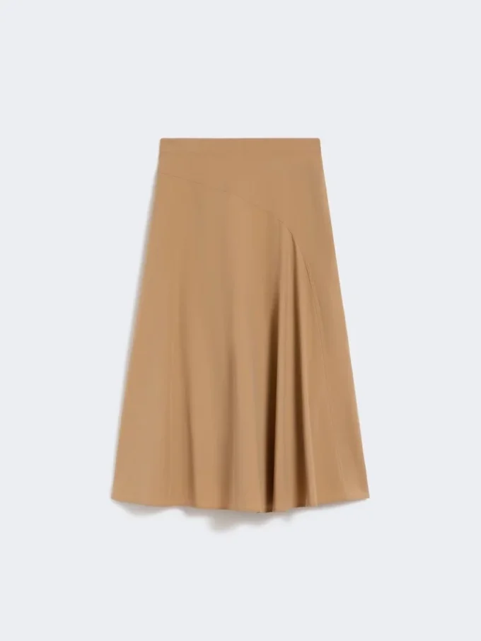 Cotton-poplin skirt, tobacco