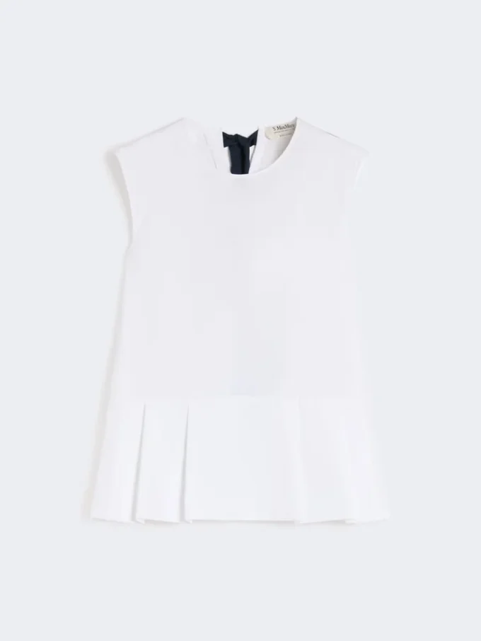Cotton poplin top, white Cotton poplin top, white