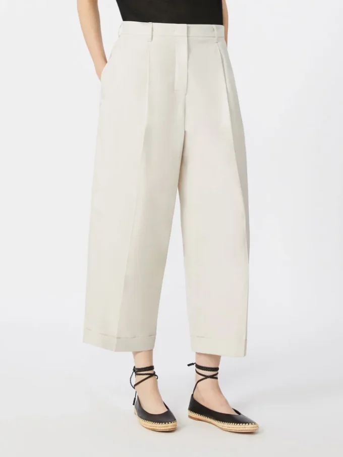 Cotton poplin trousers, ice