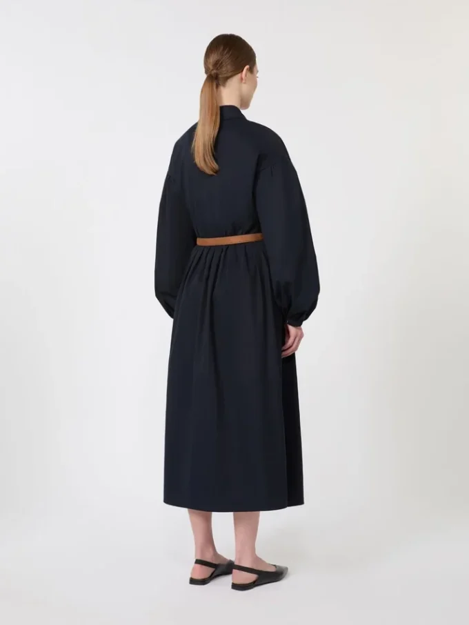 Cotton shirt dress, navy