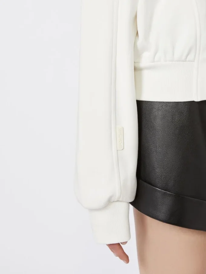 Cotton stretch sweatshirt, ivory