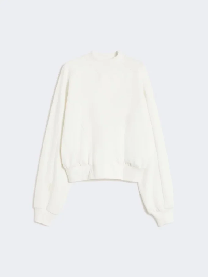 Cotton stretch sweatshirt, ivory