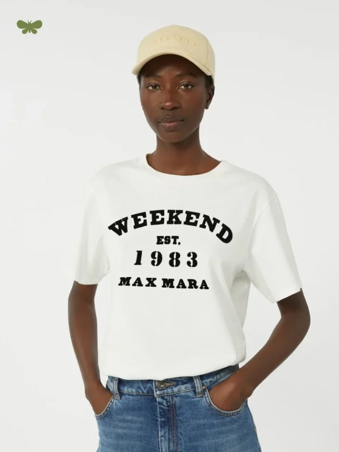 Cotton t-shirt with graphic print, white Cotton t-shirt with graphic print, white