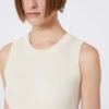 Cotton vest top, ecru