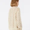Cotton yarn and sequin sweater, beige