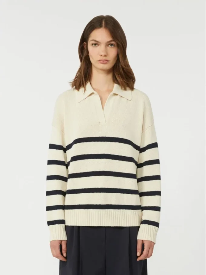 Cotton yarn jumper, navy