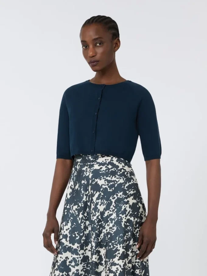 Cotton yarn shrug, ultramarine