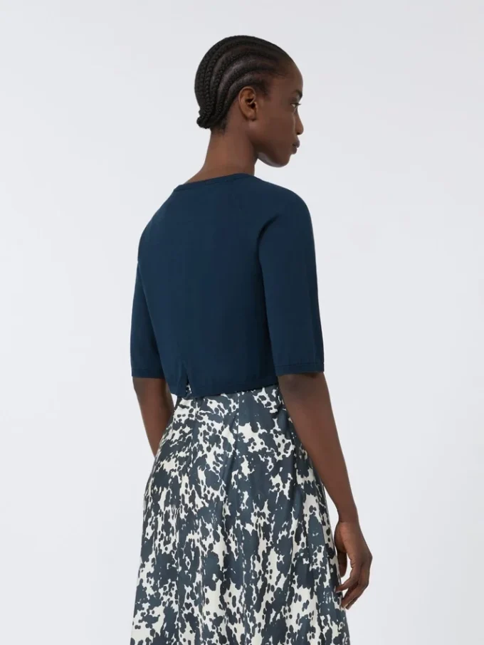 Cotton yarn shrug, ultramarine