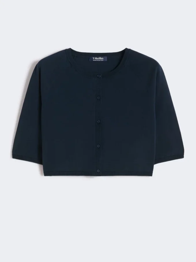 Cotton yarn shrug, ultramarine