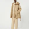 Reversible padded parka in water-repellent canvas, beige