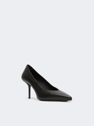 Court shoes in soft nappa leather, black