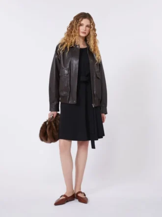 Crepe jersey dress, black