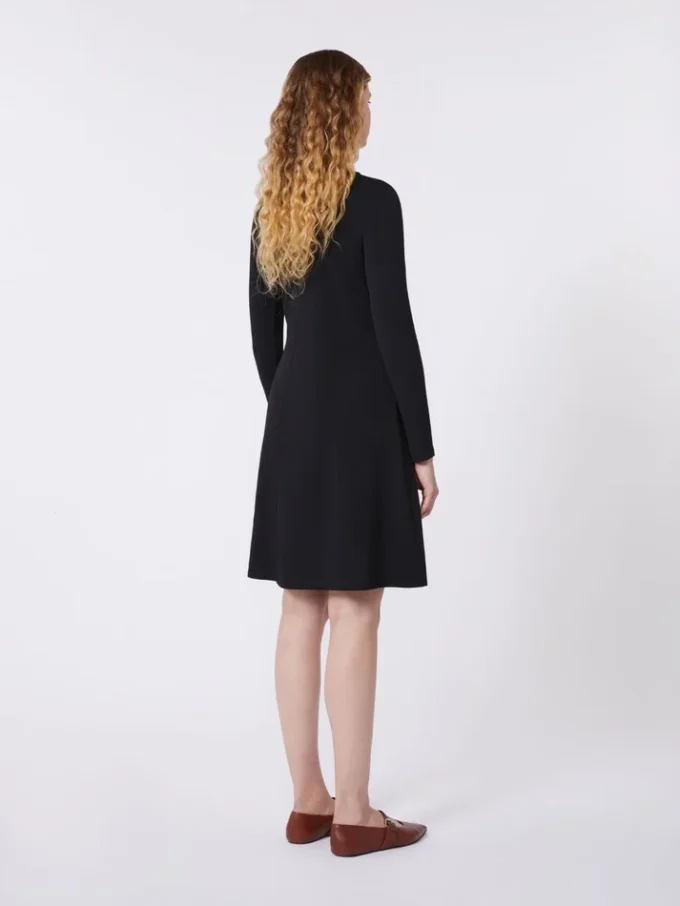 Crepe jersey dress, black