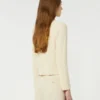 Cropped cotton cardigan, ecru